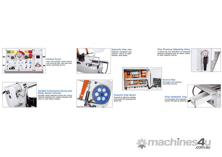 caption TOPTEC UE-460DSA (600mm capacity) Dual Mitre Taiwan Quality Bandsaw. *PRICED TO SELL*