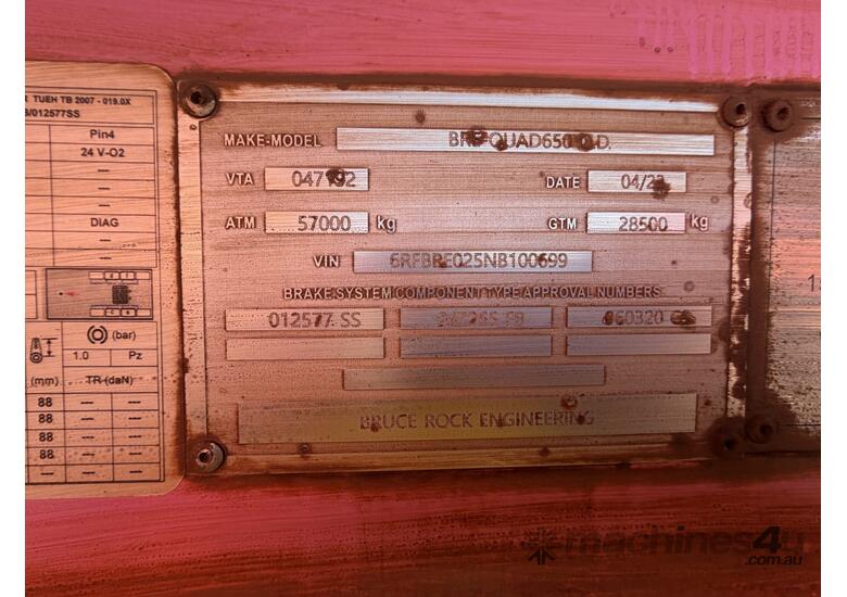 2023 Bruce Rock Engineering Four Axle Side Tipper (KALGOORLIE)