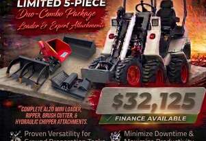 New Ozziquip AL20 Mini Loader 4-in-1 with Ripper, Brush Cutter, Chipper 5-Piece Package