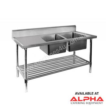 F.E.D. 1500-7-DSBR Economic 304 Grade SS Right Double Sink Bench 1500x700x900 with 400 and 500x400x2