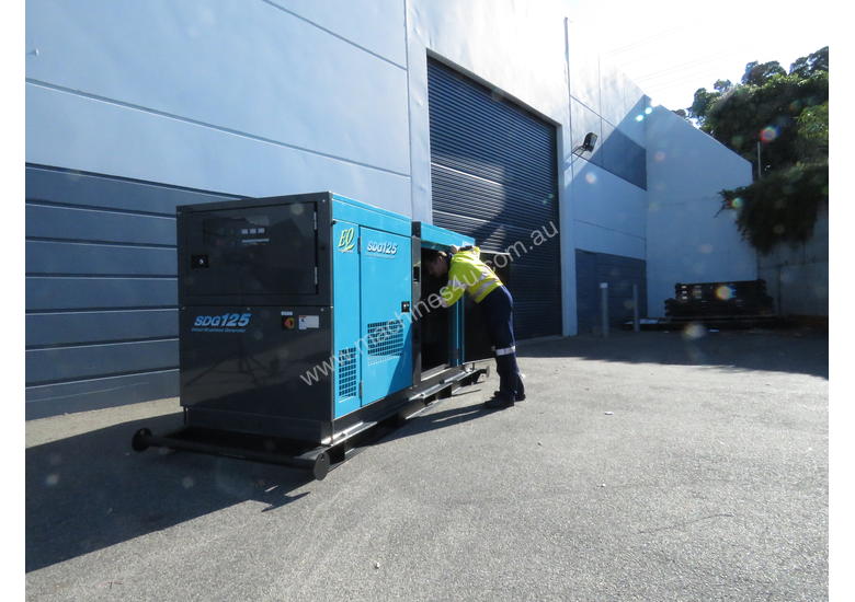 caption Airman SDG125S-3A6 100kVA Prime Power Diesel Generator with 250L Tank
