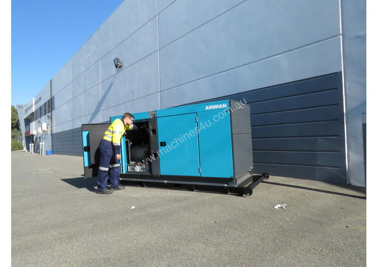 caption Airman SDG125S-3A6 100kVA Prime Power Diesel Generator with 250L Tank