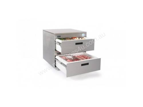 Adande VCR2.PT Double Drawer Rear Engine Refrigeration Unit with Plinth Slides and Cover Top