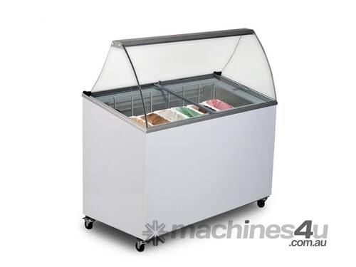 BROMIC Gelato Display Chest Freezer- With Sneeze Guard (curved)-
