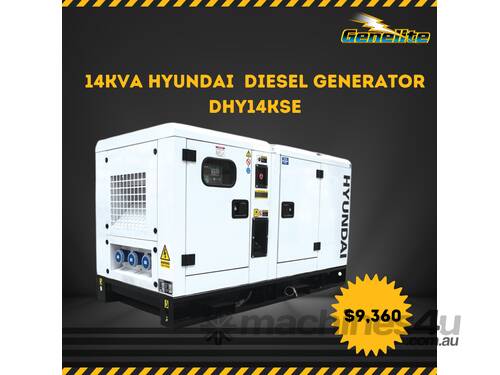 WAS $11,701 14kVA Hyundai DHY14KSE Generator