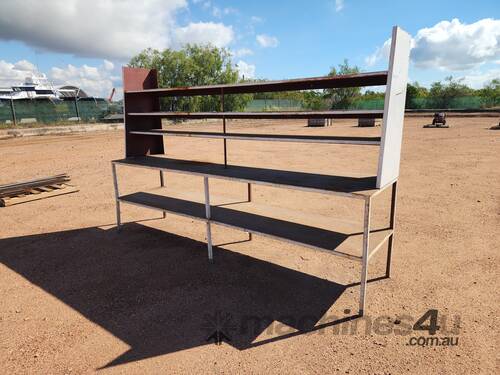 Steel Storage Bench And Shelving