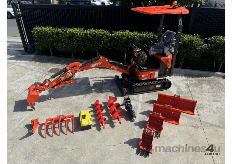 caption Mini Excavator 1.3 T HAIHONG CTX 8012 Pro Package Deal with 2 SPEED TRACKING!