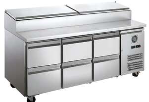 FED-X Six Drawer Salad Prep Fridge - XSS7C18S3V-6D