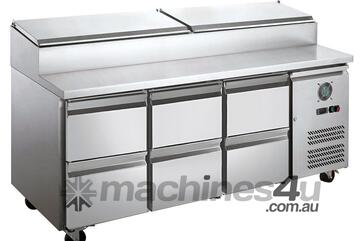 FED-X Six Drawer Salad Prep Fridge - XSS7C18S3V-6D