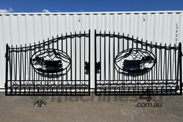 10FT Cow Design Wrought Iron Style Gates