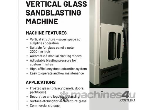 caption Vertical Glass Sandblasting Machine | Auto & Manual | 2000mm Capacity