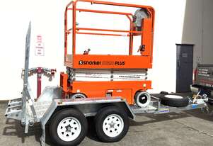 New Snorkel 19ft Lithium Electric Scissor Lift & Trailer