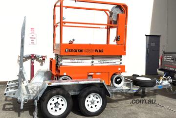   Snorkel 19ft Lithium Electric Scissor Lift & Trailer