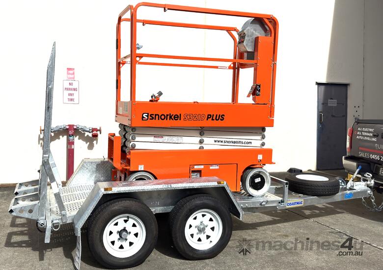 2025 New Snorkel 19ft Lithium Electric Scissor Lift Trailer