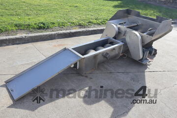 Stainless Steel Paddle Mixer with Screw Auger Outfeed - 2.2m Long
