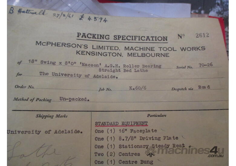 Macson Lathe - Very good condition