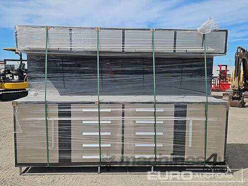 Unused 3.0m Work Bench/Tool Cabinet,10 Drawers 
