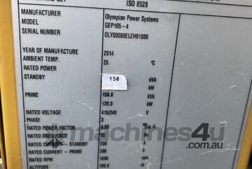 Olympian 150KVA standby generator