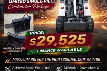 Brand   Ozziquip AL20 Mini Loader 4-in-1 with Mixing Bucket 3-Piece Package