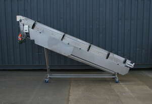 Stainless Steel Narrow Incline Belt Conveyor - 1.8m High