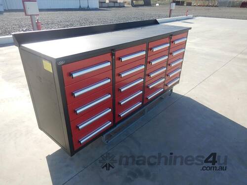 2.1m Work Bench/Tool Cabinet 20 Drawers