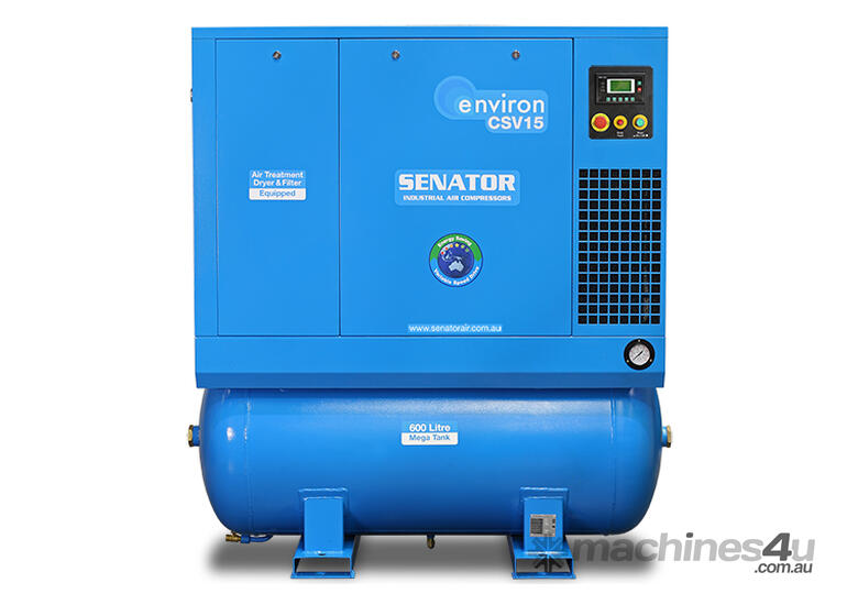 caption CVA Compressors - New Senator Rotary Screw Air Compressor VSD with Dryer - CSV15 - 15kw - 35-87cfm