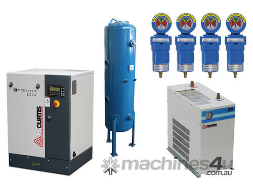 caption CVA Compressors - Eco Scroll Oil-Free 3.7kw Oil Free Compressor Ultimate Package