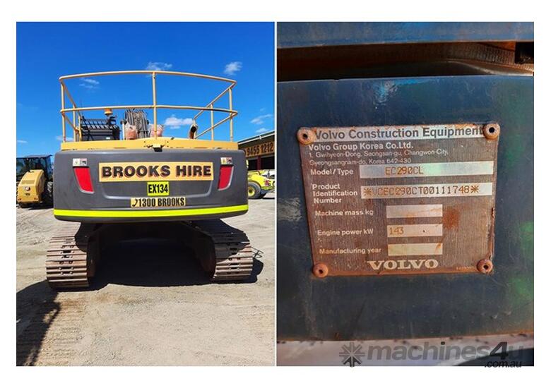 caption VOLVO EC290CL Excavator | 8615Hrs | For Sale