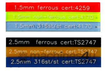 METAL DETECTOR - Fe Ferrous Test Sticks (CERTIFIED)
