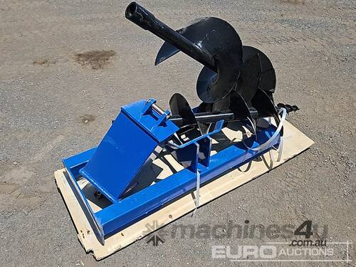 Unused GIYI Auger to suit Skidsteer Loader, 8in Auger, With 12in/16in Auger Rod 