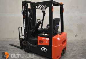 New EP CPD18TVL 1.8 Tonne Electric Forklift 3 Wheel Lithium Battery 4800mm Mast Fork Positioner