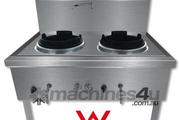 Gasmax Stainless Steel Waterless Lpg Double Wok Chimney Burner Ww 2Lc
