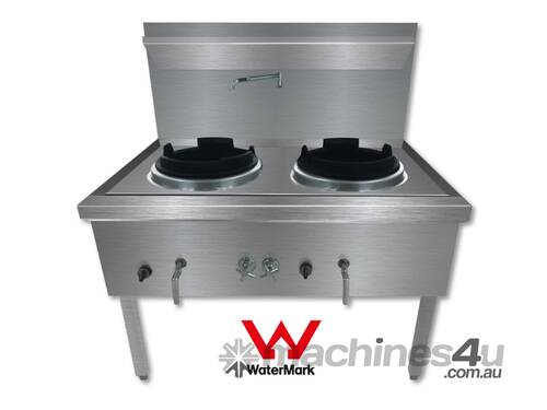 Gasmax Stainless Steel Waterless Lpg Double Wok Chimney Burner Ww 2Lc