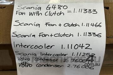 Pallet of Assorted Truck Parts - Cooling Fans, Condenser's, Intercoolers