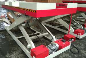2 T 2400 X 1000 SCISSOR LIFT TABLE with FORK LIFT ACCESS *IN STOCK*
