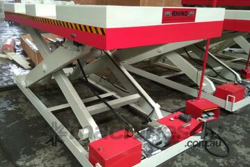 2 T 2400 X 1000 SCISSOR LIFT TABLE with FORK LIFT ACCESS *IN STOCK*