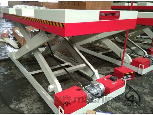 EX DISPLAY 2 T 2400 X 1000 SCISSOR LIFT TABLE with FORK LIFT ACCESS *IN STOCK*