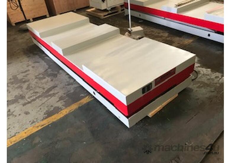 EX DISPLAY 2 T 2400 X 1000 SCISSOR LIFT TABLE with FORK LIFT ACCESS *IN STOCK*