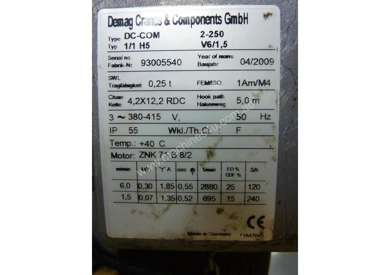 caption Used Demag Electric Chain Hoist
