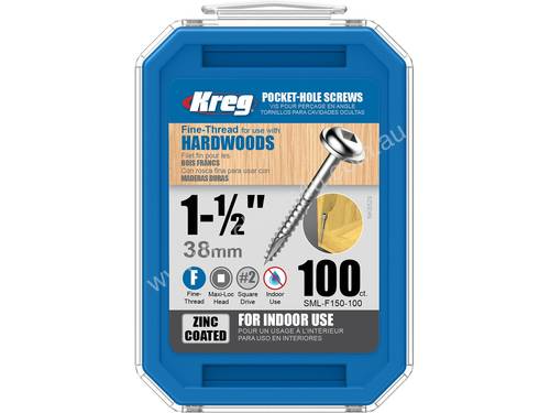 Kreg Pocket Screws 1-1/2 7g Fine Thread - 100pc