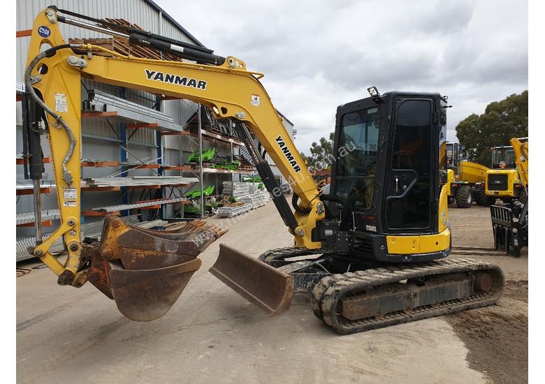 caption 2014 YANMAR VIO55-6 EXCAVATOR WITH A/C CABIN, HITCH, BUCKETS AND 2838 HOURS