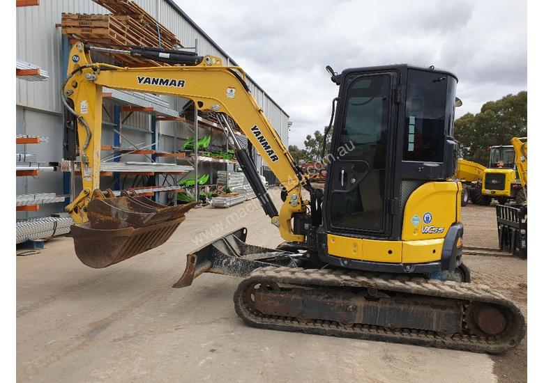 caption 2014 YANMAR VIO55-6 EXCAVATOR WITH A/C CABIN, HITCH, BUCKETS AND 2838 HOURS