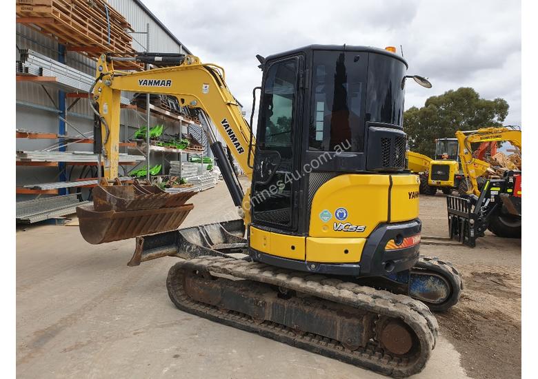 caption 2014 YANMAR VIO55-6 EXCAVATOR WITH A/C CABIN, HITCH, BUCKETS AND 2838 HOURS