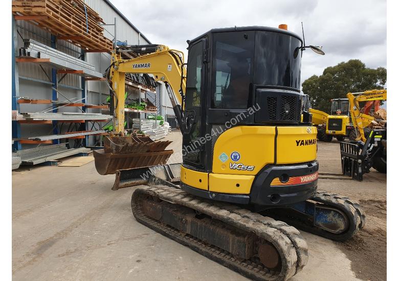 caption 2014 YANMAR VIO55-6 EXCAVATOR WITH A/C CABIN, HITCH, BUCKETS AND 2838 HOURS