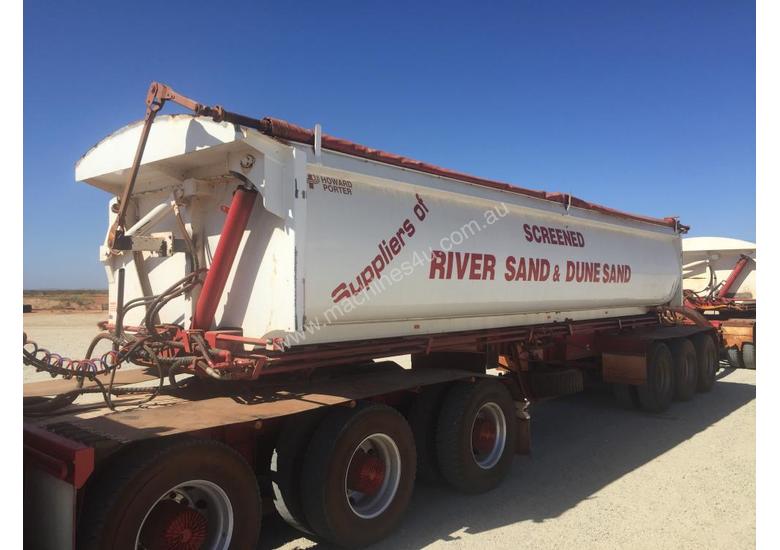 caption 2011 & 2012 HOWARD PORTER HP-TRI470 TRIAXLE SIDE TIPPER TRAILER SUPER QUAD TRAILER SET