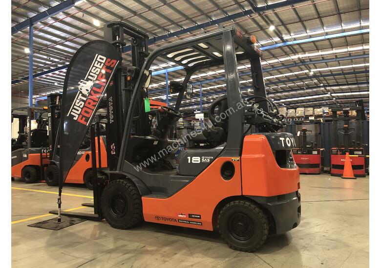 caption TOYOTA 32-8FG18 33298 1.8 TON 1800 KG CAPACITY LPG GAS FORKLIFT 4000 MM 2 STAGE