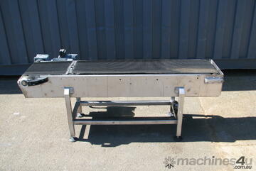 STAINLESS STEEL Motorised Belt Conveyor - 1.65m long
