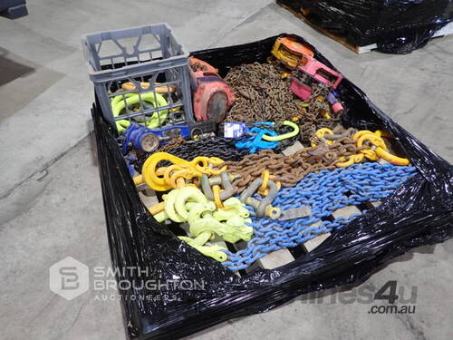 PALLET COMPRISING OF ASSORTED CHAIN BLOCKS & LIFTING CHAINS