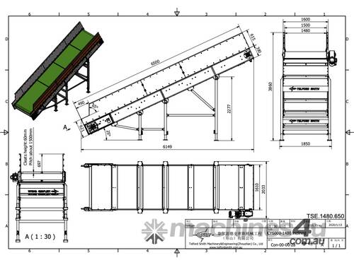 Telford Smith TSE.CY.1480.650 (3kW) Conveyor 2020