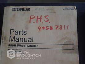 2 X CATERPILLAR 980H LOADER PARTS MANUALS - picture0' - Click to enlarge